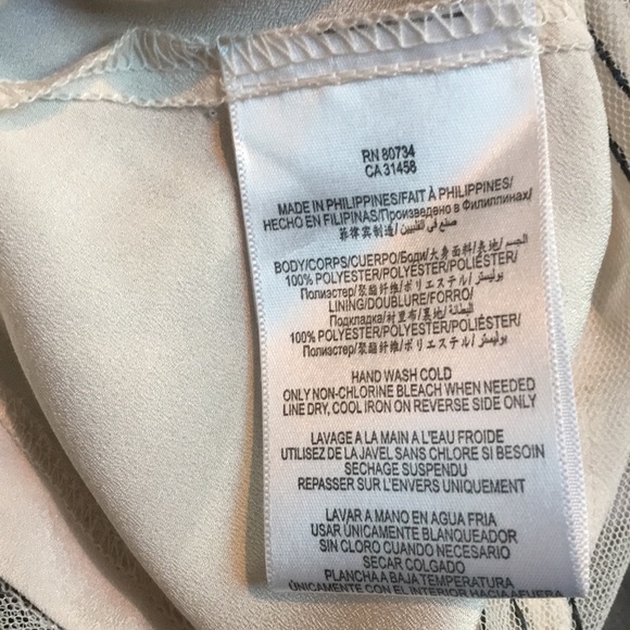 BCBG Short Gathered Dirndl Skirt Ivory Black Oat 6 - Picture 8 of 8